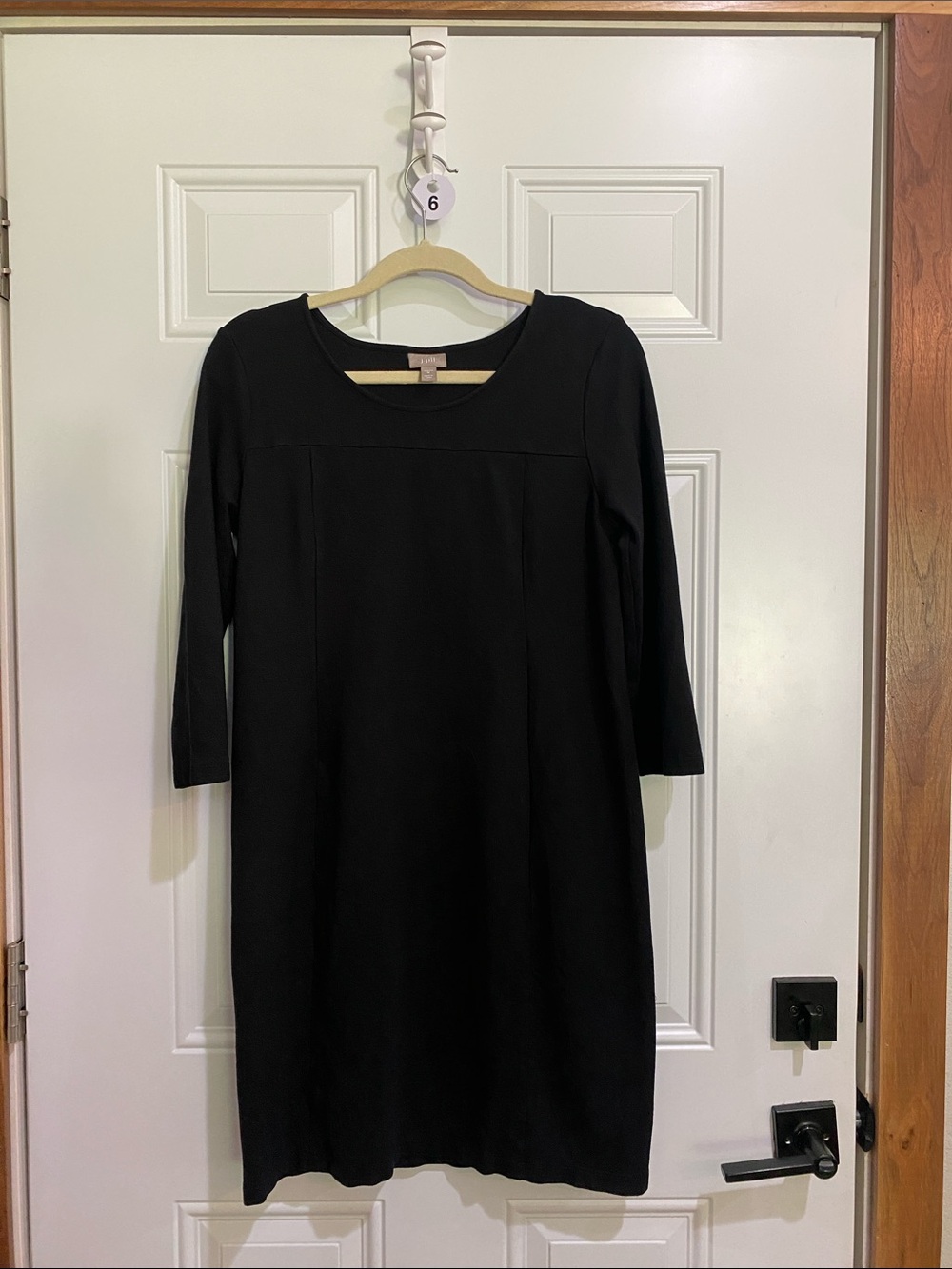 J. Jill Black Midi Shift Dress - Picture 1 of 9